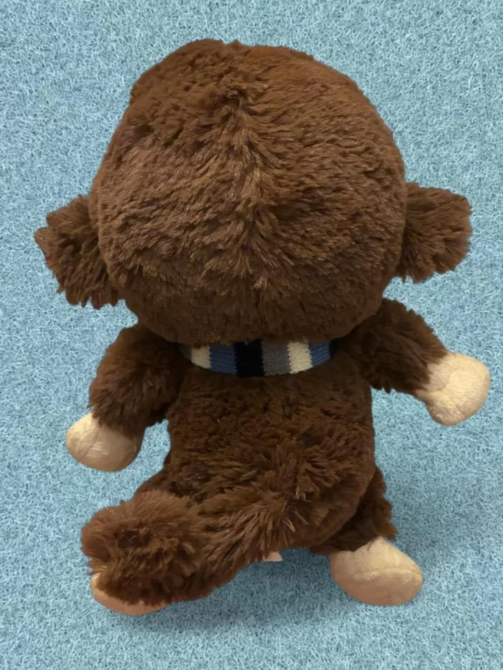 The Childrens Place Monkey Plush Blue Striped Scarf Stuffed Animal
